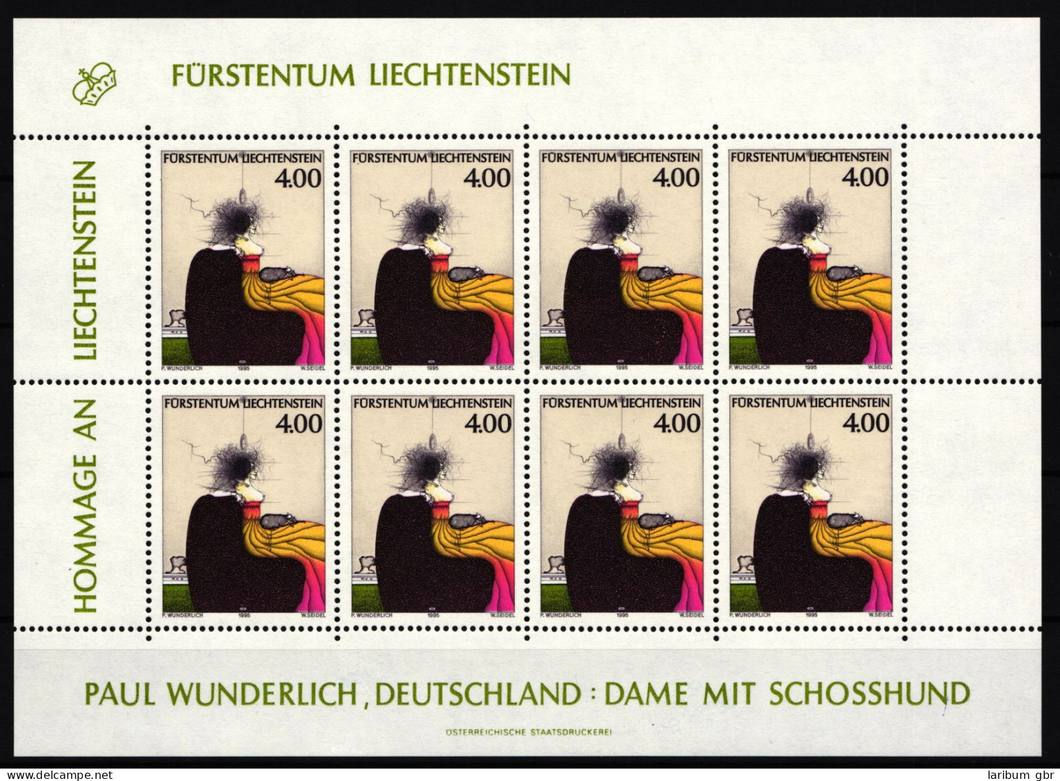 Liechtenstein 1123 Postfrisch Als Kleinbogen, Kunst #HR640 - Autres & Non Classés