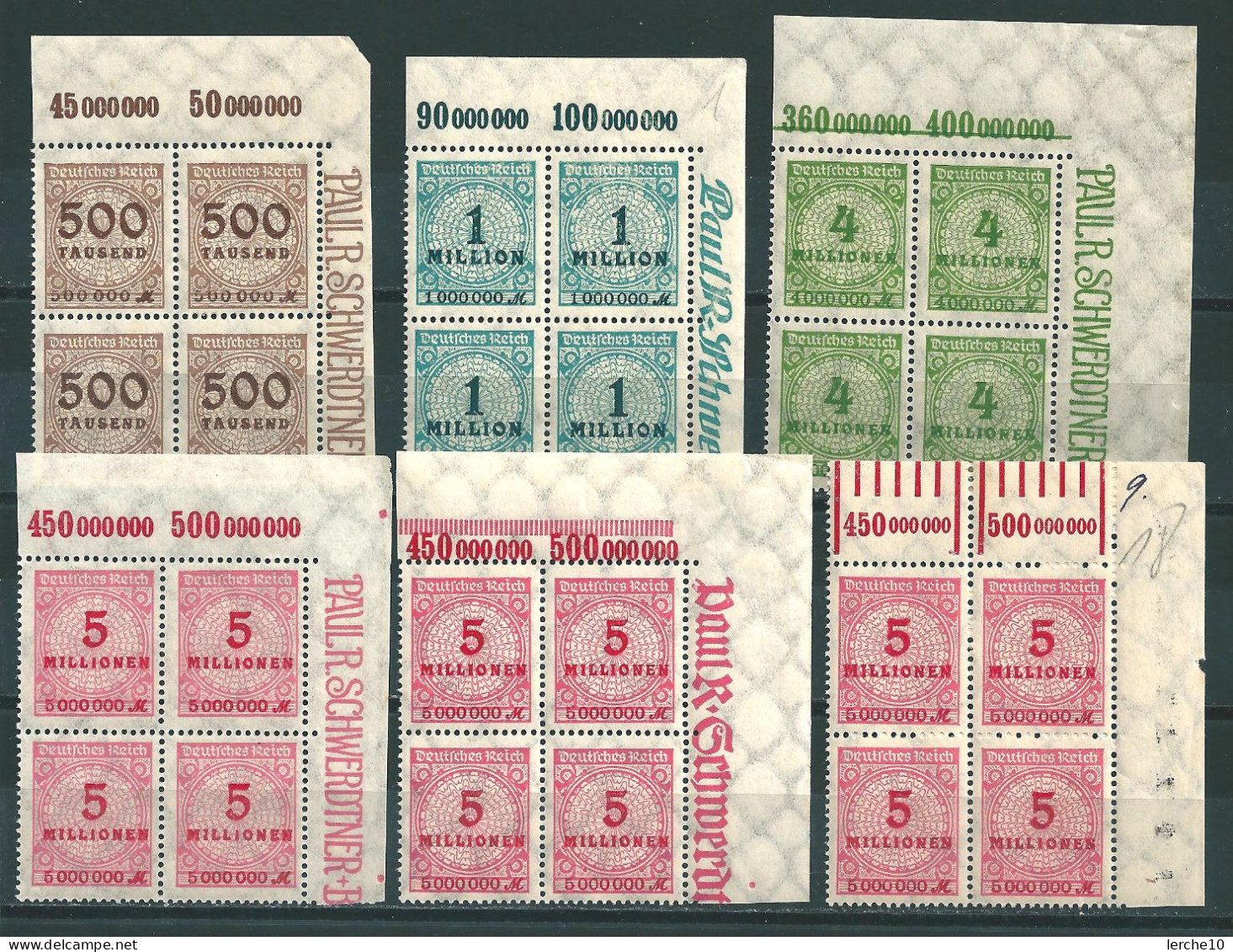 MiNr. 313 - 317 ** Oberrand Bogenecken - Ongebruikt