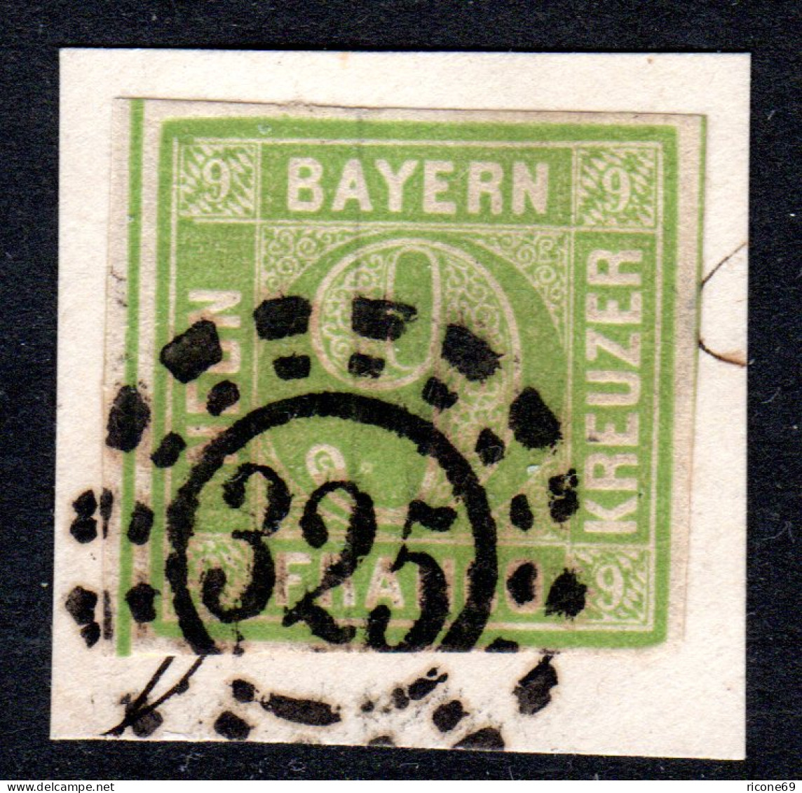 Bayern, Allseits Breitrandige 9 Kr. Auf Schönem Briefstück M. OMR 325. - Oblitérés