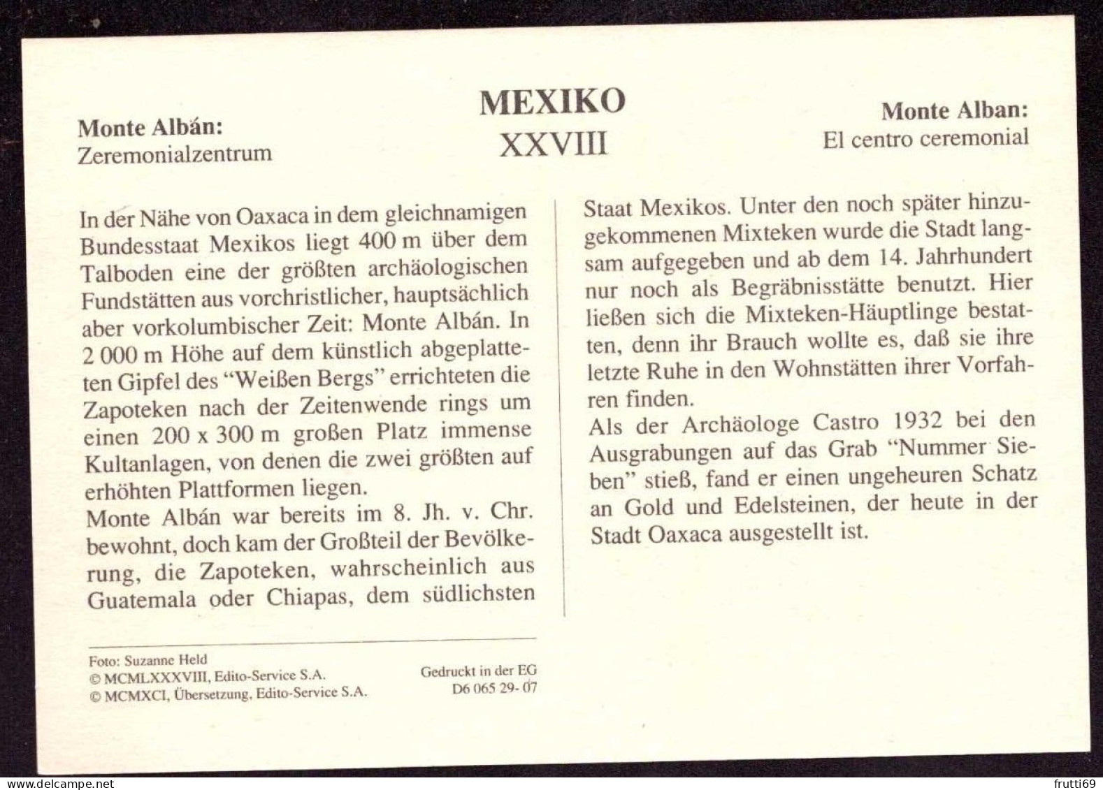 AK 211910 MEXICO - Monte Albán - Zeremonialzentrum - México