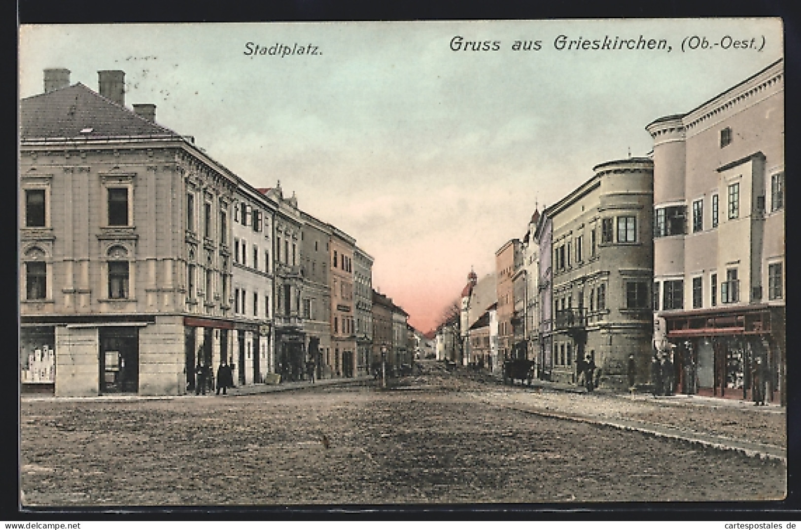AK Grieskirchen /Ob.-Oest., Stadtplatz Mit Geschäften  - Autres & Non Classés