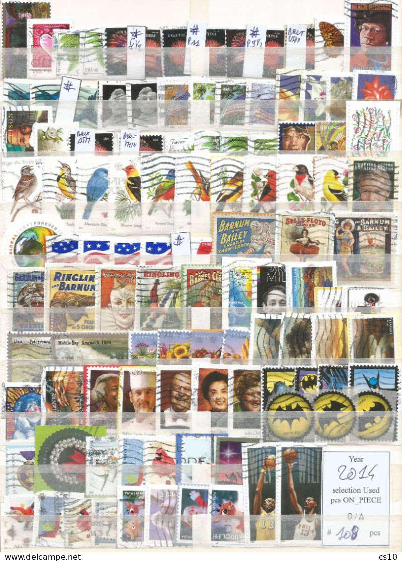 Kiloware Forever USA 2021 BACK TO 2011 Selection stamps of the years in 1,200  DIFFERENT stamps used ON-PIECE