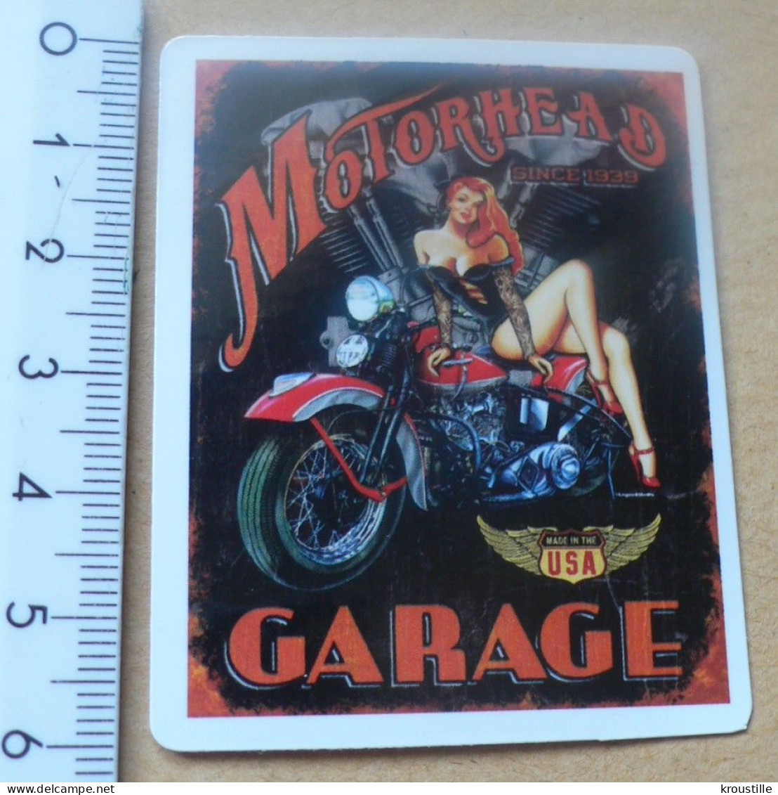 THEME FEMME / SEXY / MOTO : AUTOCOLLANT PIN-UP MOTORHEAD GARAGE - Aufkleber