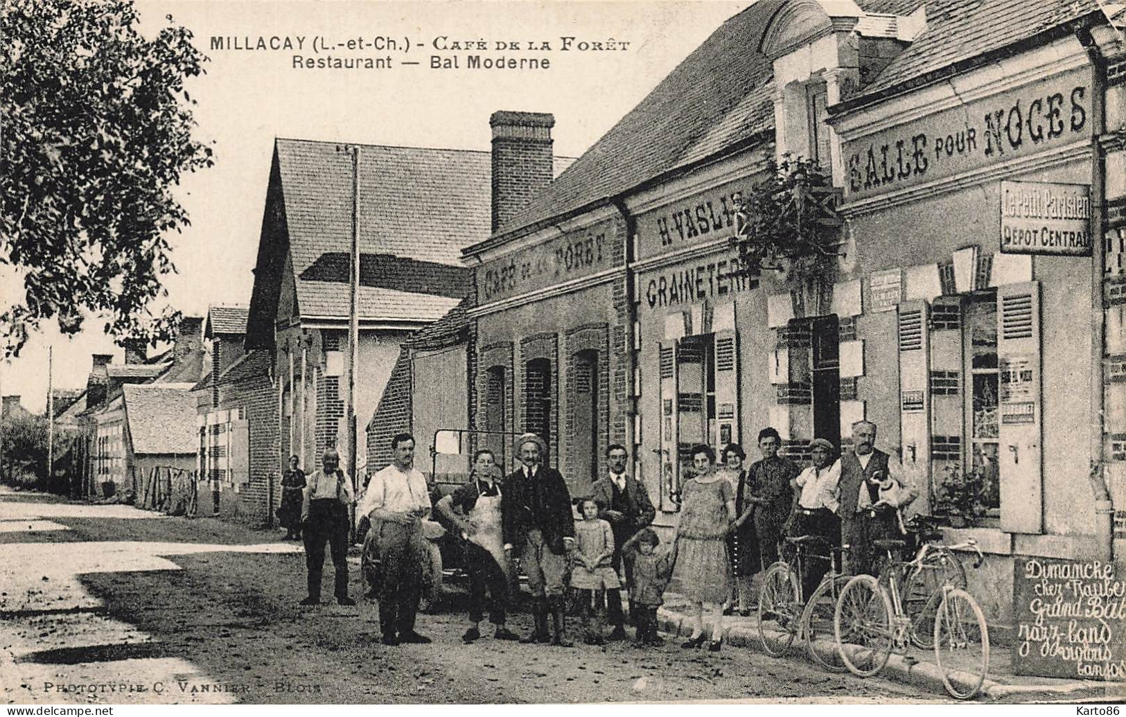 Millacay * Café De La Forêt Restaurant Bal Moderne H. VASLIN Salles Pour Noces Graineterie * Commerce Magasin - Other & Unclassified