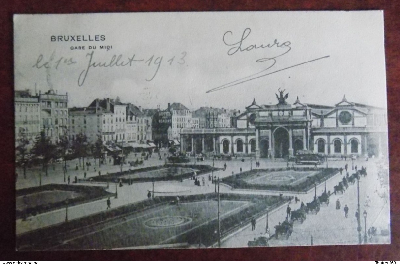 Cpa Bruxelles ; Gare Du Midi 1913 - Chemins De Fer, Gares