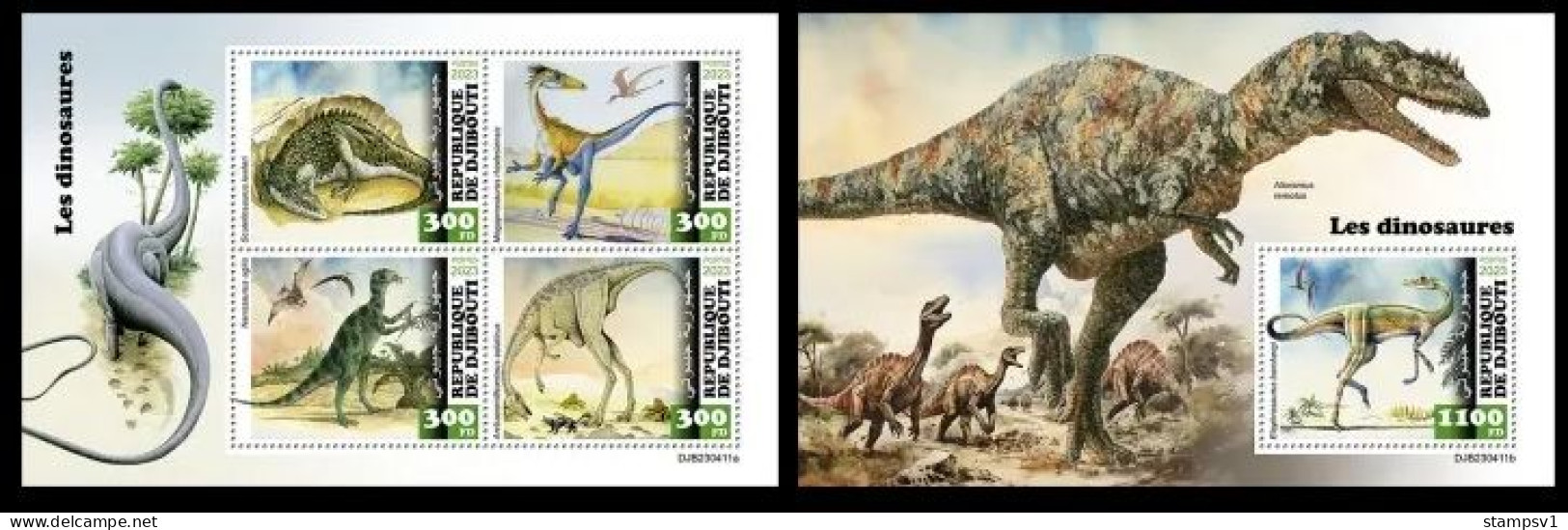 Djibouti  2023 Dinosaurs. (411) OFFICIAL ISSUE - Préhistoriques