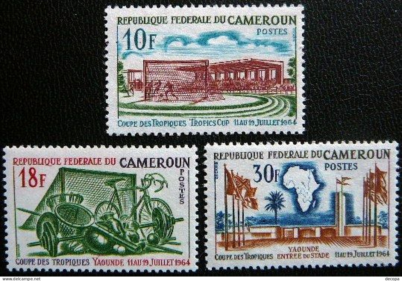 (dcos-343)  Cameroon  -  Cameroun  -  Kameroen       Mi 405-07    Yv 381-83      MNH   1964 - Sonstige & Ohne Zuordnung