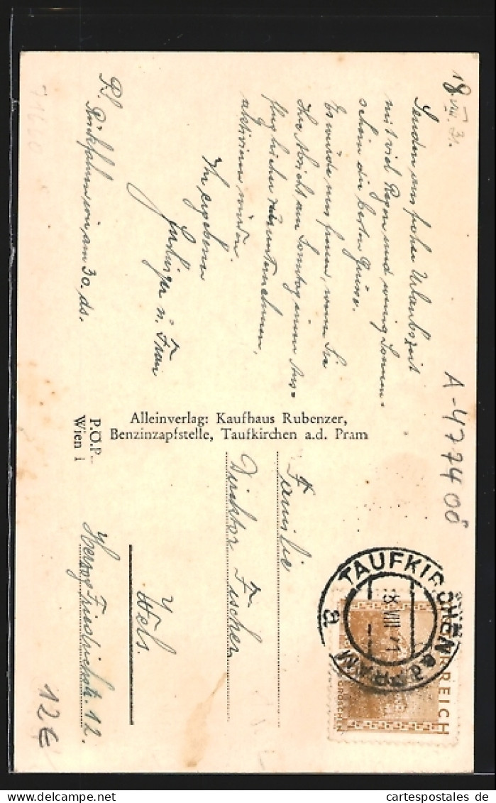 AK Taufkirchen A. D. Pram, Am Kaufm. Erholungsheim  - Autres & Non Classés