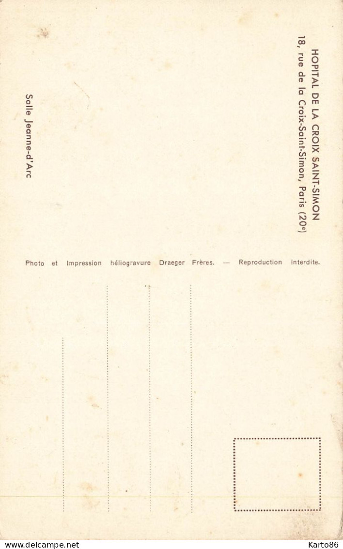 Paris 20ème * 2CPA * Hôpital De La Croix Saint Simon , 18 Rue De La Croix St Simon * Santé Médecine - District 20