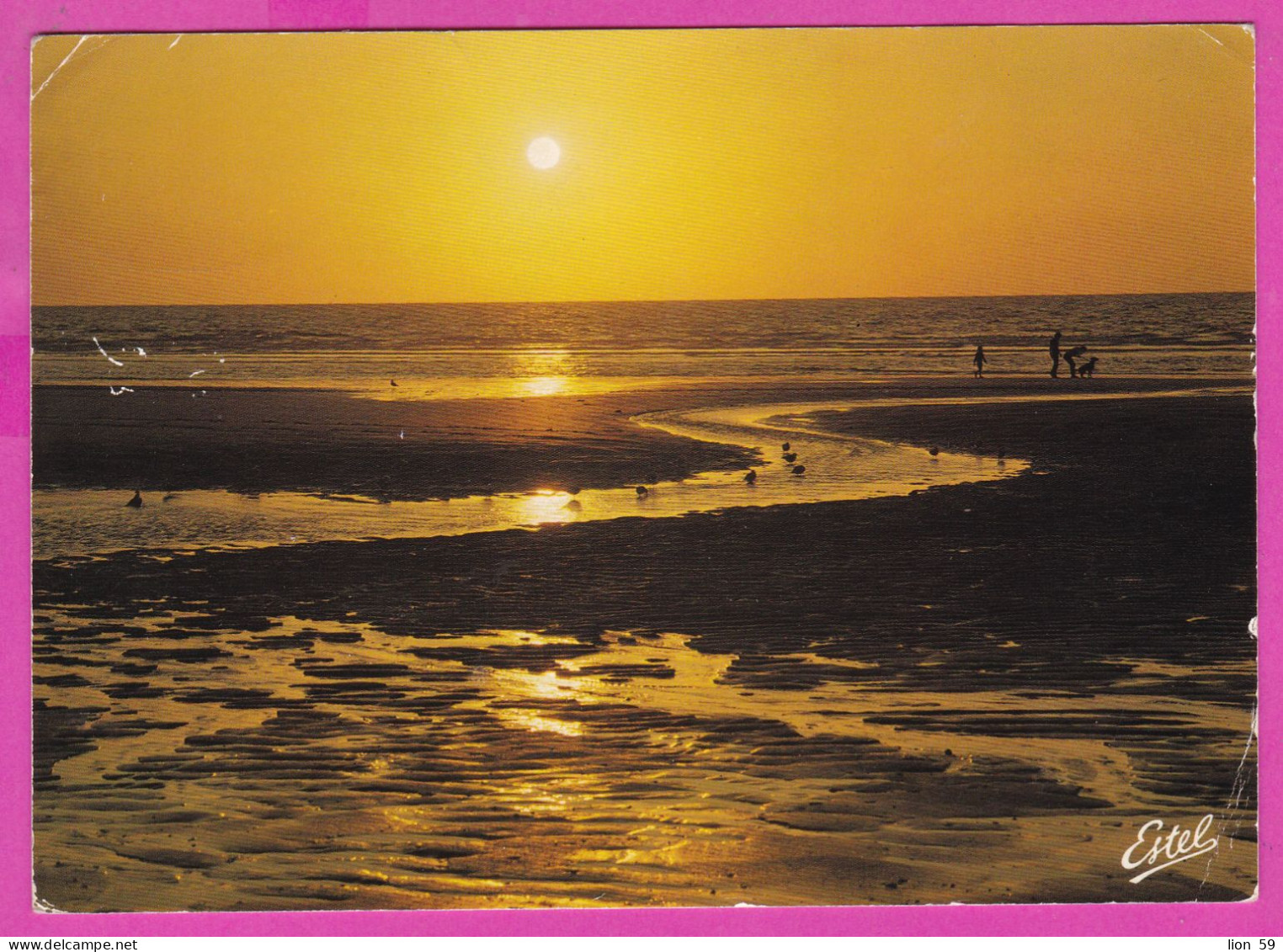 294197 / France - Coucher De Soleil Sur La Cote PC 1987 Yport USED 0.10+0.50+2.20 Fr. Liberty Of Gandon Flamme Camping - - 1982-1990 Liberté (Gandon)