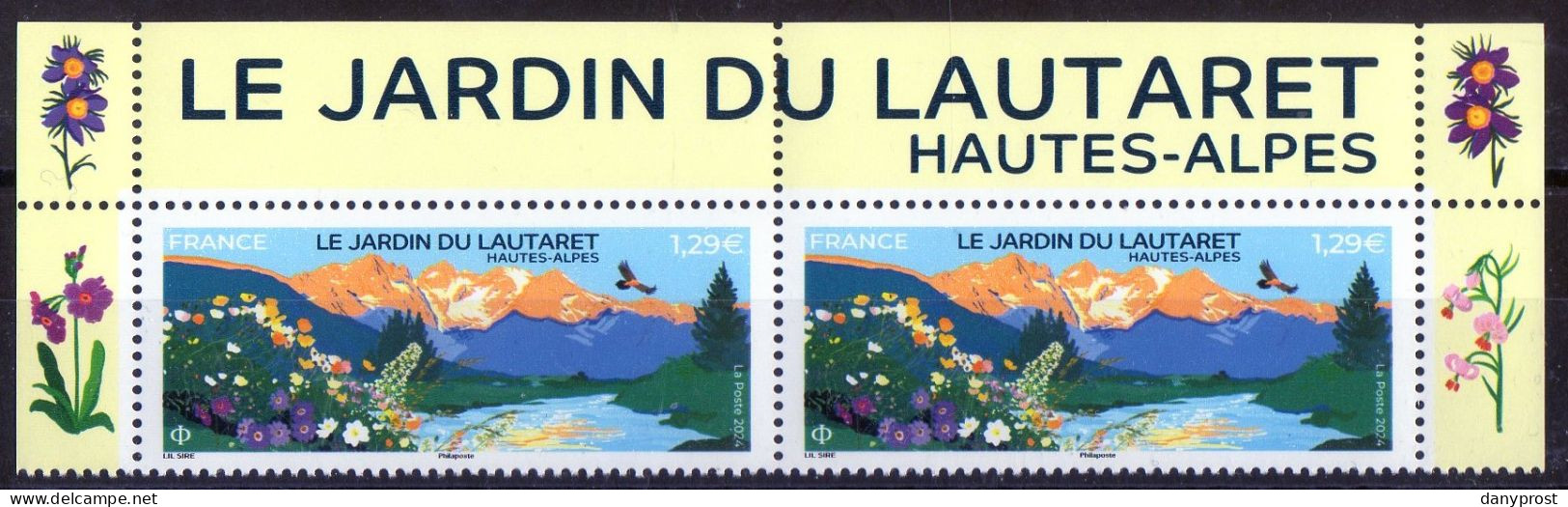 FR 2024 -" LLE JARDIN DU LAUTARET - Hautes - Alpes  " 1 Paire LV 20g  à 1.29 € - 2 Marges Très Illustrées - Neuf** - Neufs