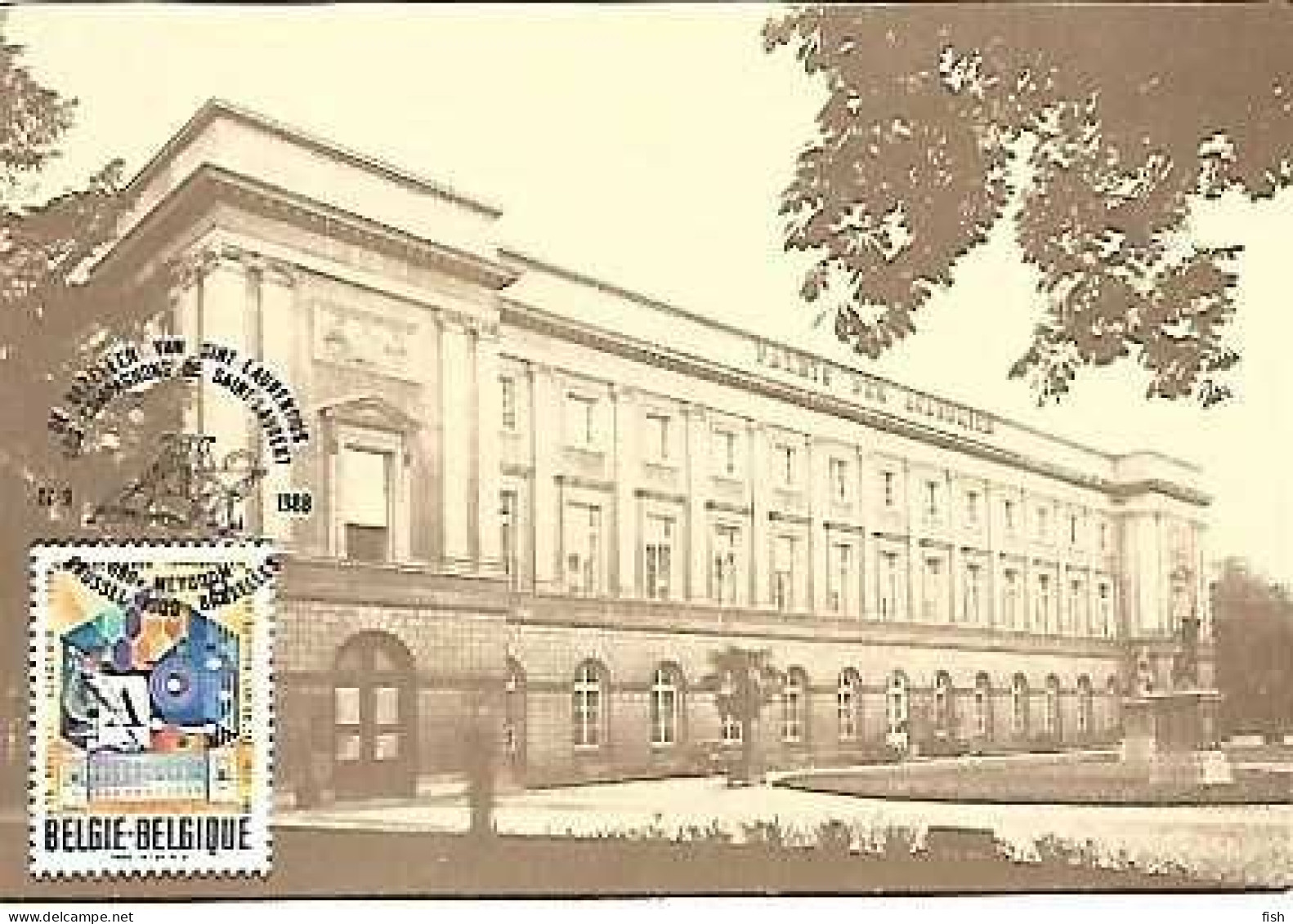 Belgium & Maximum Card, Bruxelles, Palais Des Academies, Bruxelles 1988 (67868) - Altri & Non Classificati