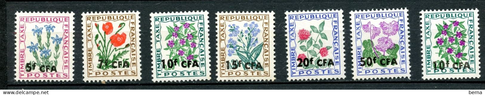 REUNION TAXE 48/54 FLEURS FLOWERS  LUXE NEUF SANS CHARNIERE - Postage Due