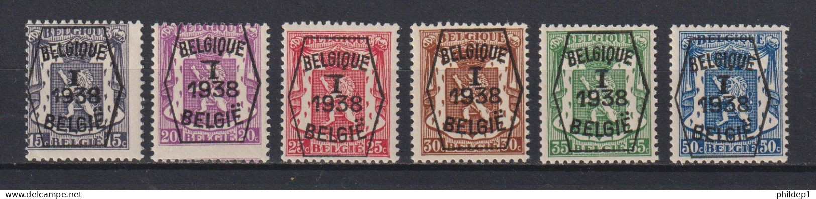 Belgique: COB N° PRE333/38 (série 1) **, MNH, Neuf(s). TTB !!! Voir Le(s) Scan(s) !!! - Typo Precancels 1936-51 (Small Seal Of The State)