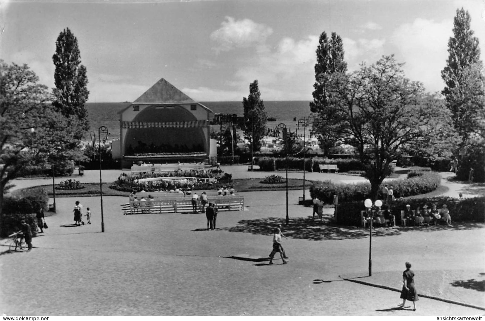 Ostseebad Heringsdorf Kuranlagen Mit Musikpavillon Gl1960 #169.526 - Other & Unclassified