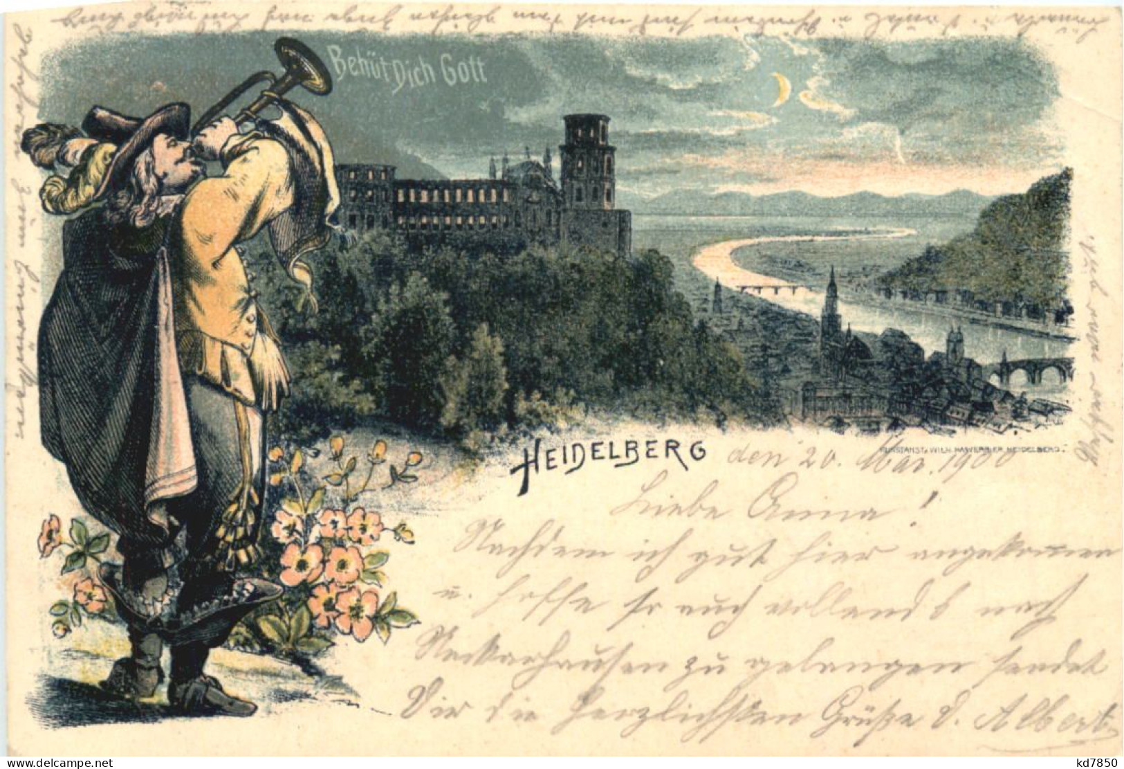 Heidelberg - Trompeter Von Säckingen - Litho - Heidelberg