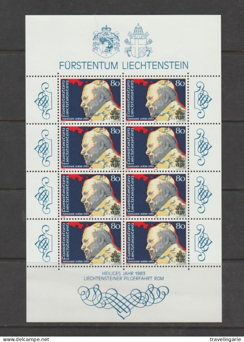 Liechtenstein 1983 Pope John-Paul II Full Sheet ** MNH - Papes