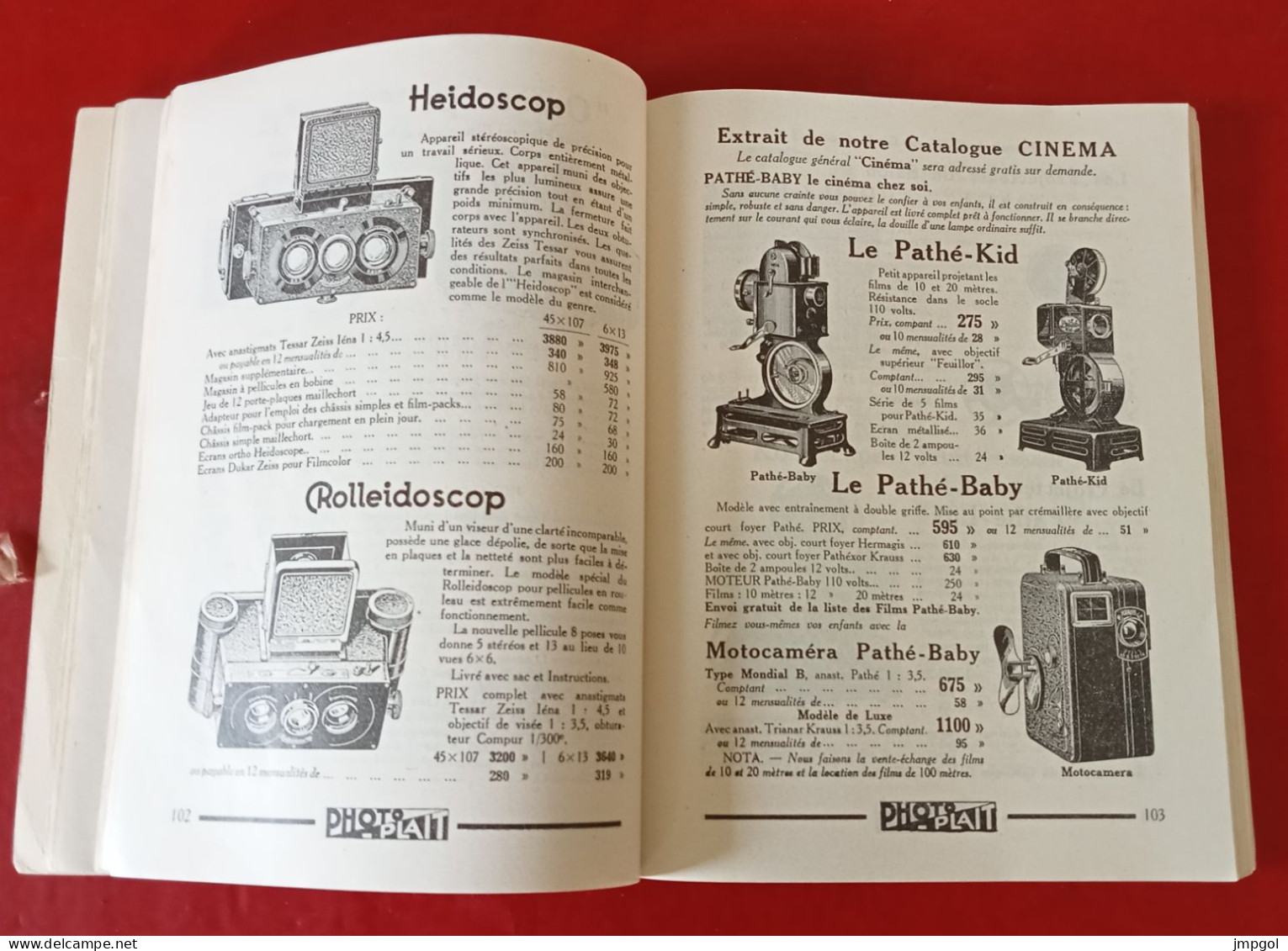 Catalogue Photo Plait 1934 Appareils Photo Zeiss Kodak Leitz Projecteurs Accessoires Divers - Fotografie