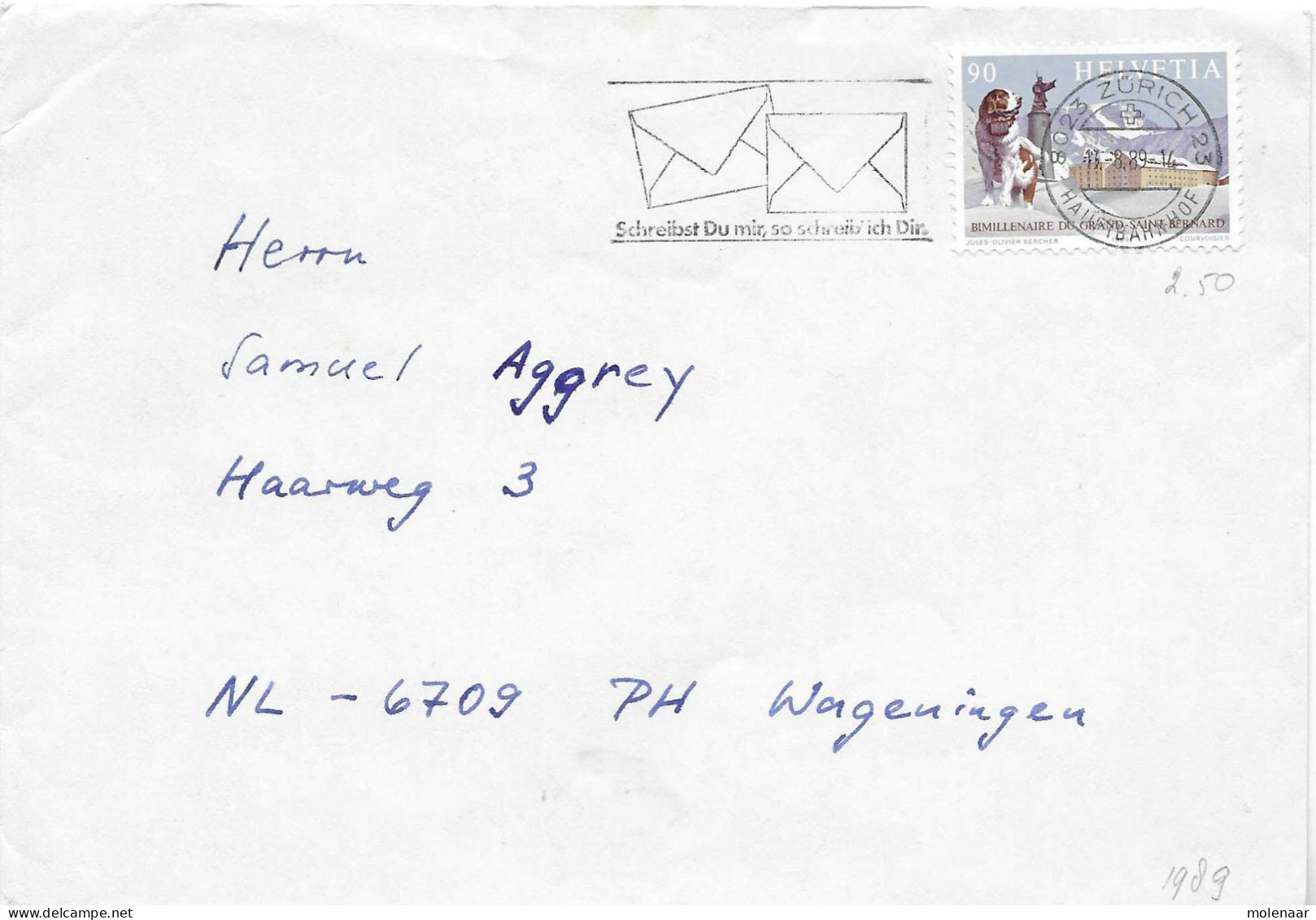 Postzegels > Europa > Zwitserland >brief Uit 1989 Met  No. 1383 (17631) - Brieven En Documenten