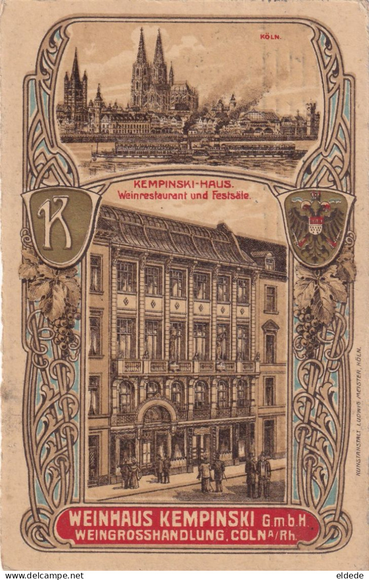 Kolm Kempinski Weinhaus  Art Card Art Nouveau  Coln - Köln