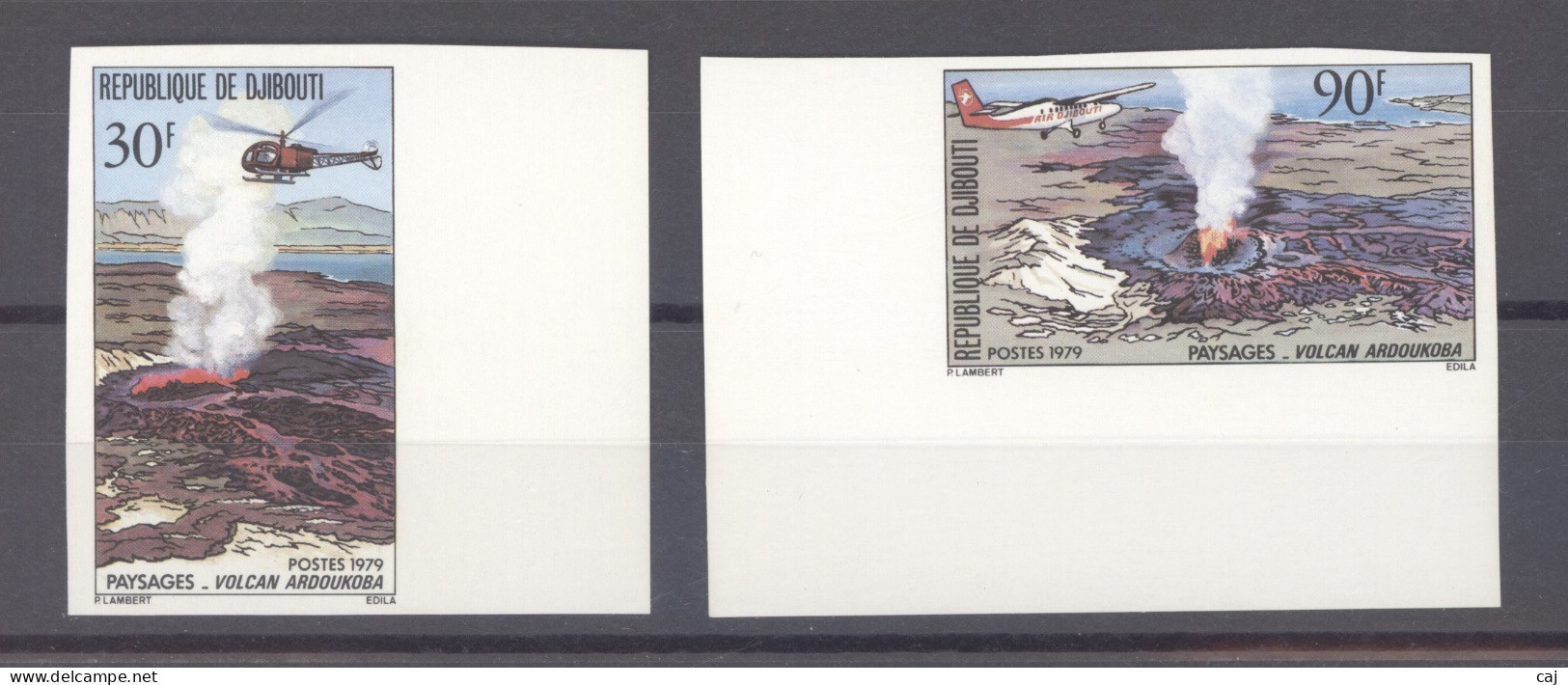 Djibouti  -  Non Dentelés  :  Yv 497-98  **  Volcan - Djibouti (1977-...)