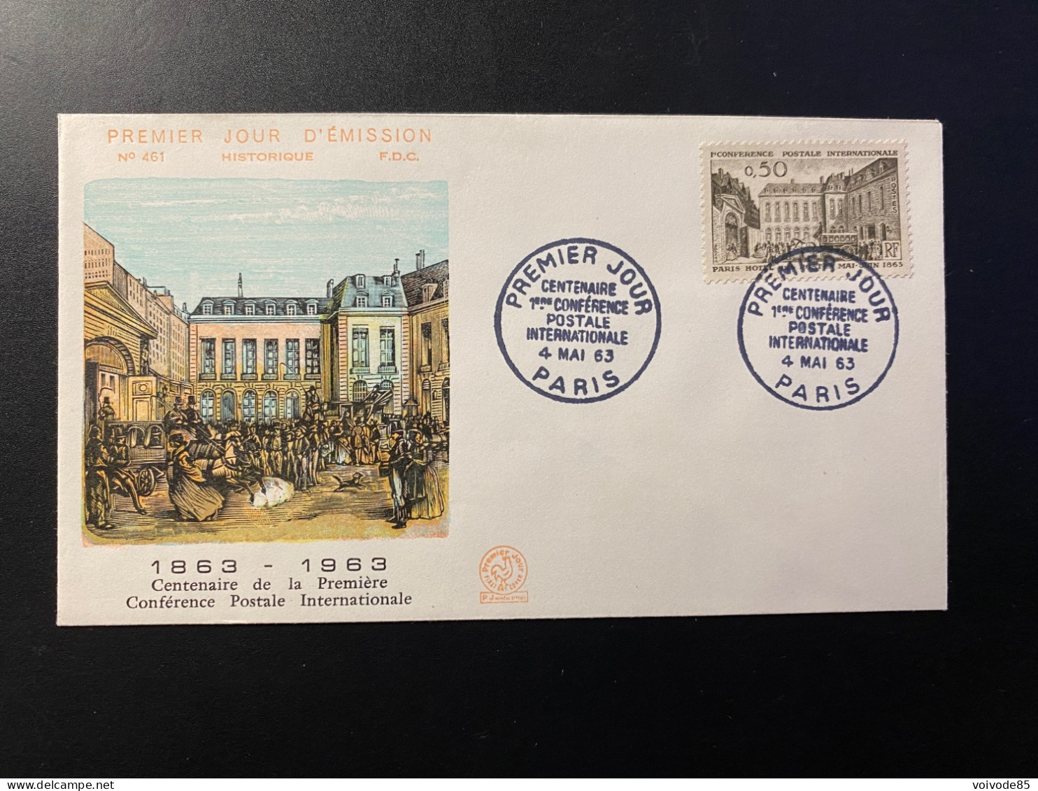 Enveloppe 1er Jour "Centenaire De La 1ère Conférence Postale Internationale" 04/05/1963 - 1387 - 1960-1969