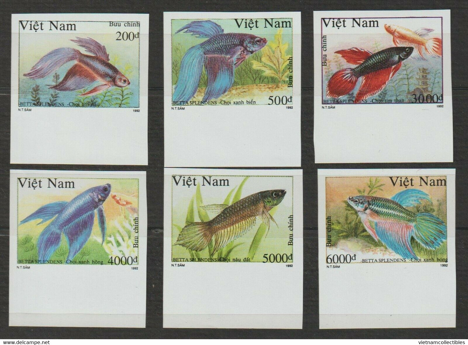 Vietnam Viet Nam MNH Imperf Stamps 1992 : Siamese Fighting Fishes / Fish (Ms652) - Viêt-Nam