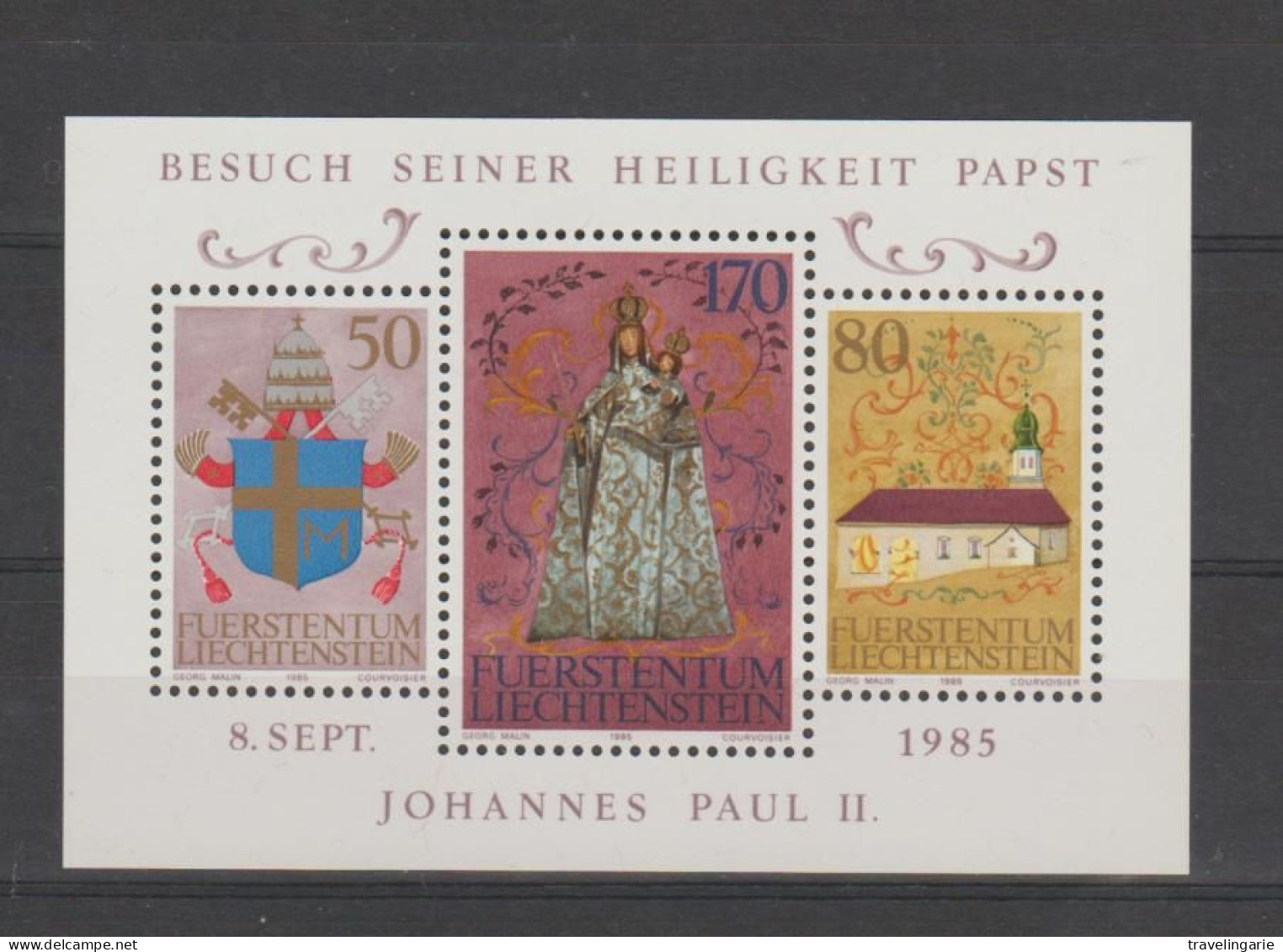 Liechtenstein 1985 S/S Visit Pope John-Paul II ** MNH - Bloques & Hojas