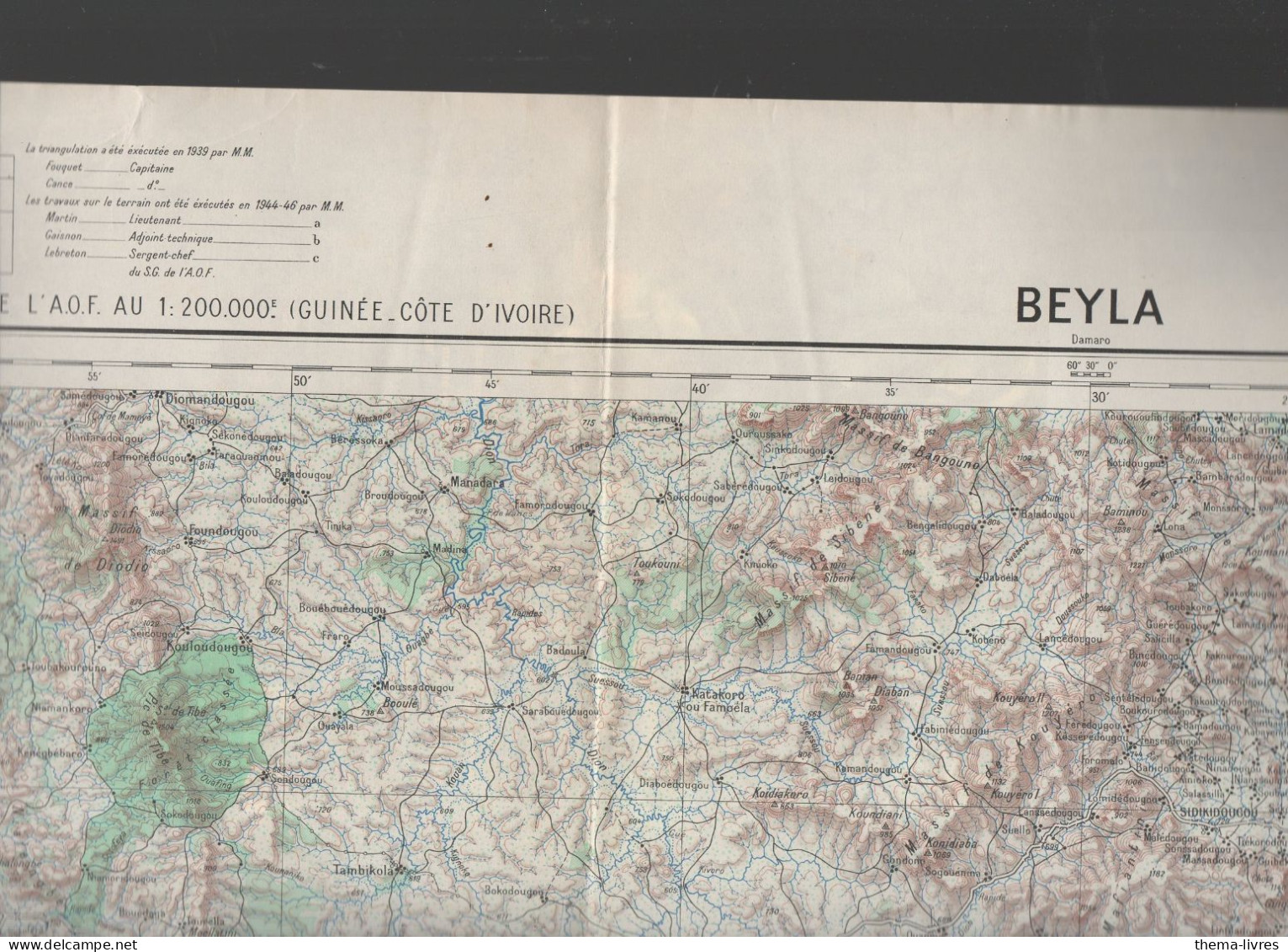 Beyla ( Guinée - Côte D'Ivoire) Grande Carte 1/200000  (CAT7189) - Carte Topografiche