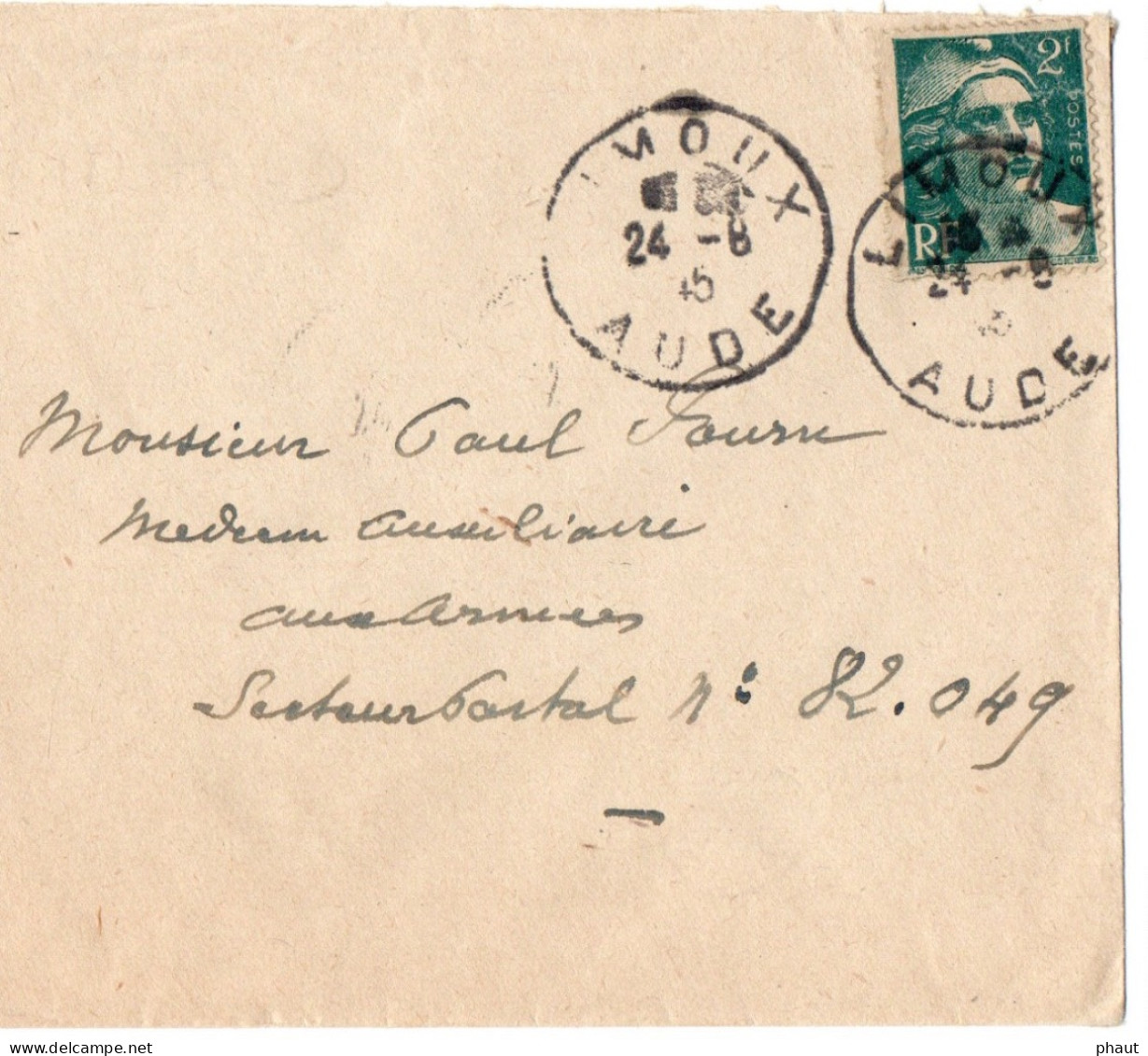 Daguin Jumelé De LIMOUX Sur Lettre - 1921-1960: Moderne