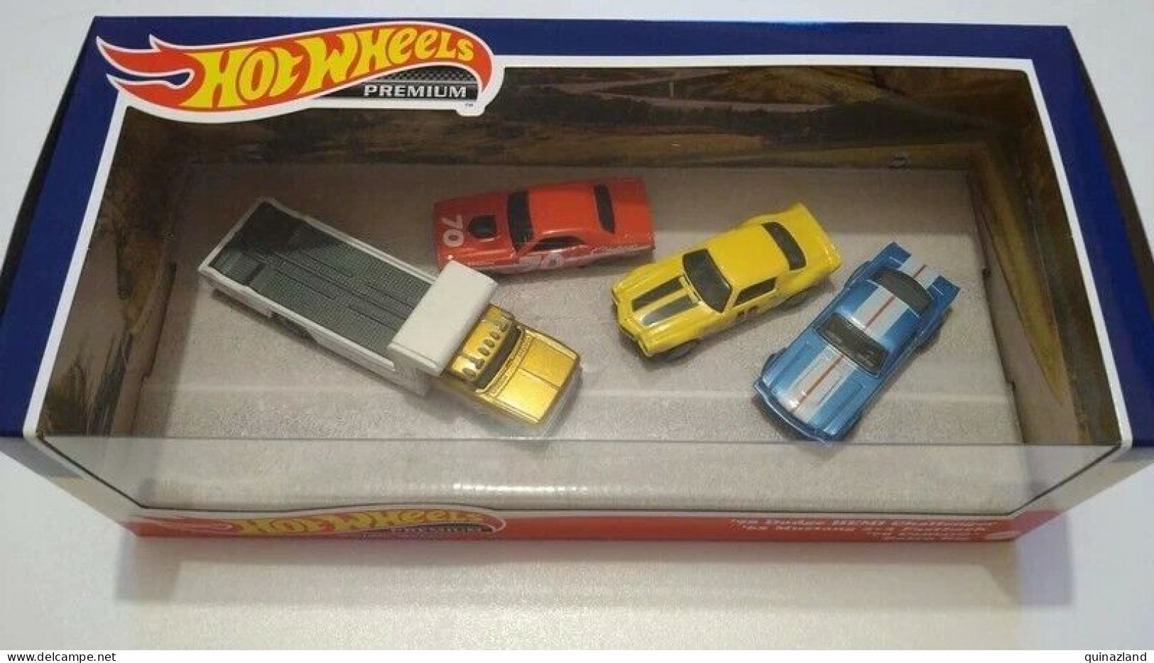 Hot Wheels Premium Set Pony Wars Dodge Mustang Camaro Retro Rig - Autres & Non Classés