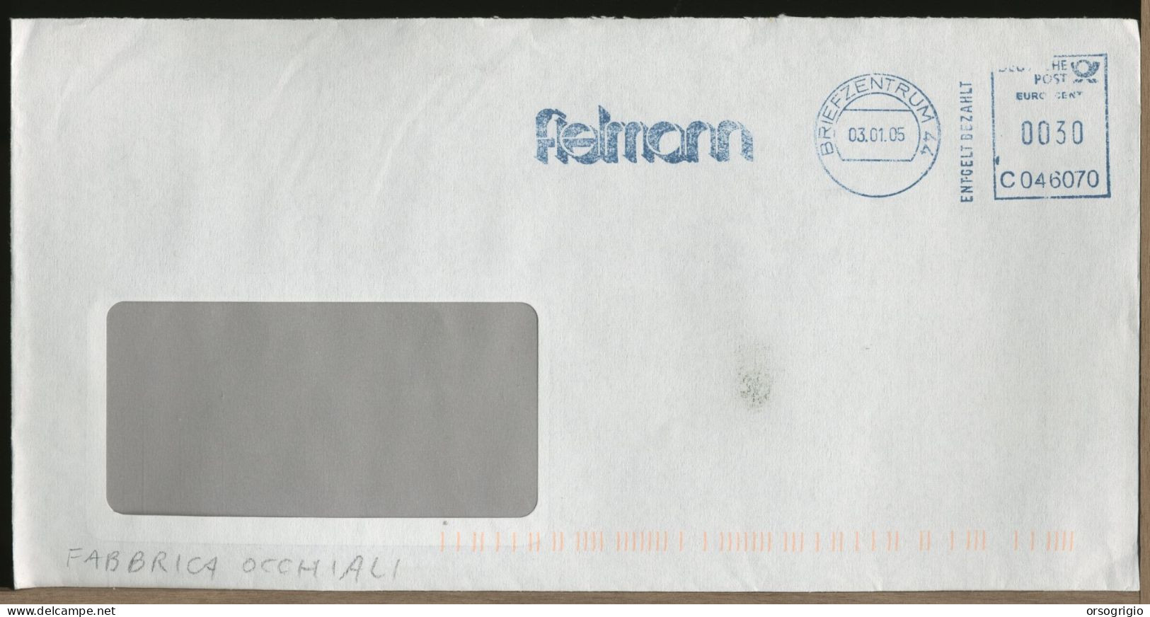 GERMANY -  FIELMANN    OCCHIALI  LUNETTE - Franking Machines (EMA)