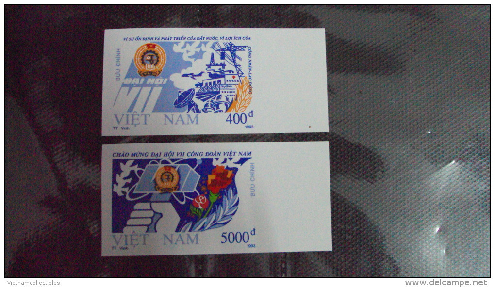 Vietnam Viet Nam MNH Imperf Stamps 1993 : 7th Congress Of Vietnamese Trade Union / Oil Rig / Plane / Electricity (Ms669) - Vietnam
