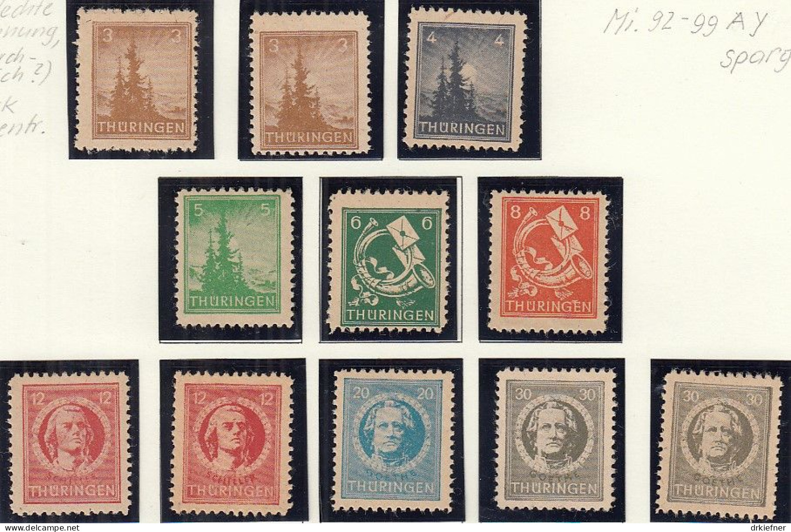 SBZ  92-99 AY, 98-99 BY, Postfrisch **, Freimarken, 1945 - Mint