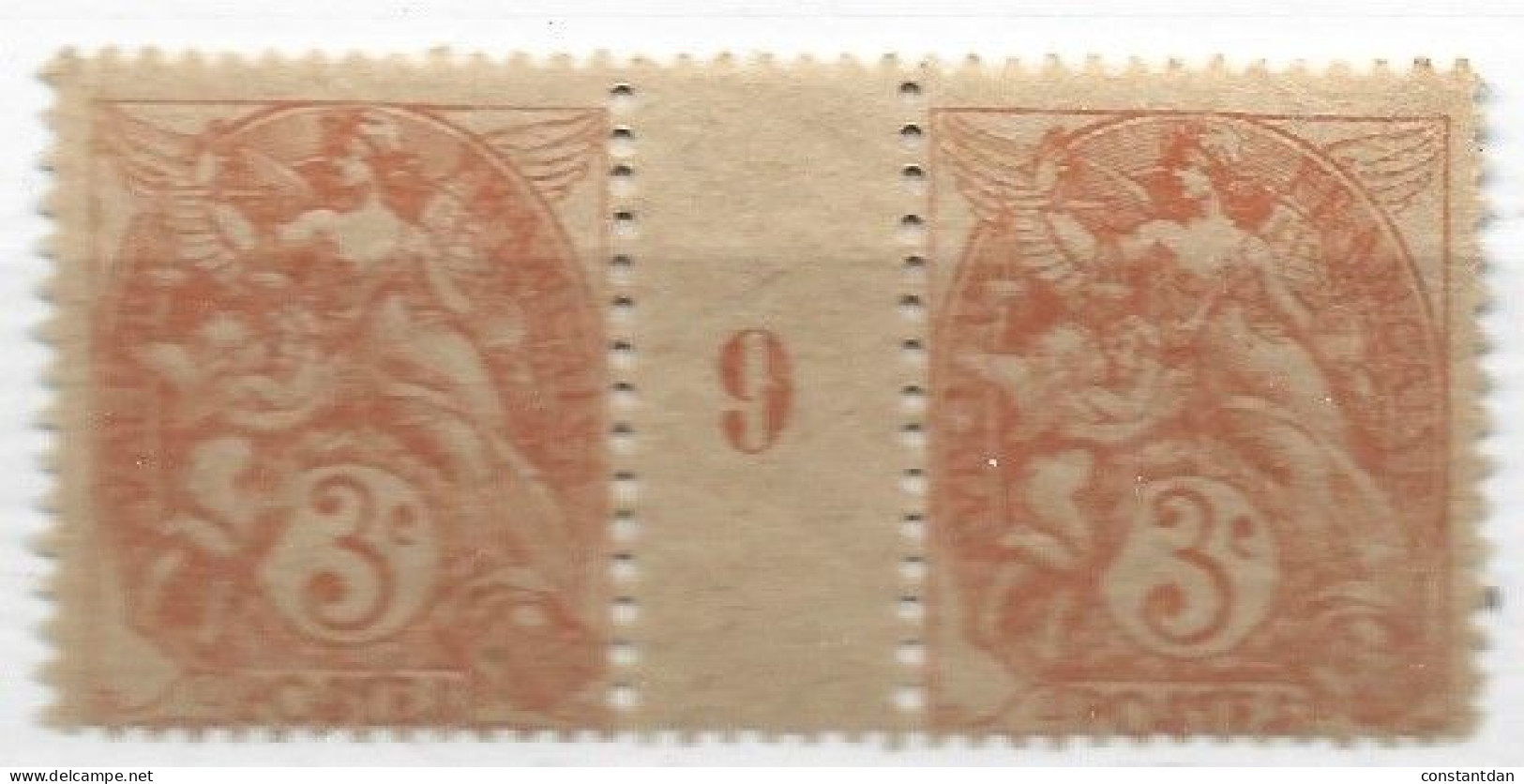 FRANCE N° 109 3C ORANGE TYPE BLANC MILLESIME 1919 PAPIER GC NEUF SANS CHARNIERE - Millésimes