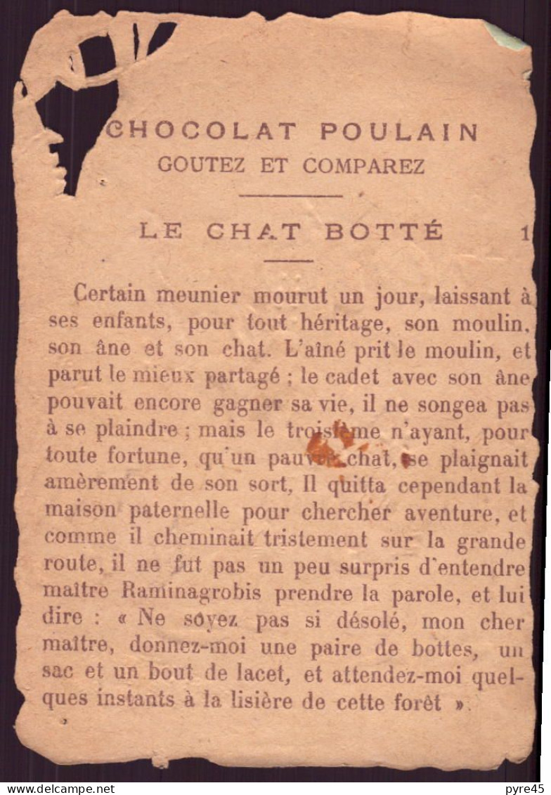 Chromo ( 12.5 X 8.5 Cm ) " Chocolat Poulain " Le Chat Botté, 1 - Thee & Koffie