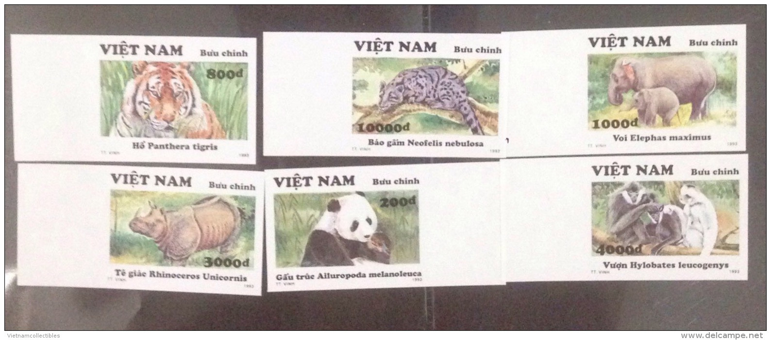 Vietnam Viet Nam MNH Imperf Stamps 1993 : Wild Animals / Tiger / Elephant / Panda / Gibbon (Ms662) - Viêt-Nam