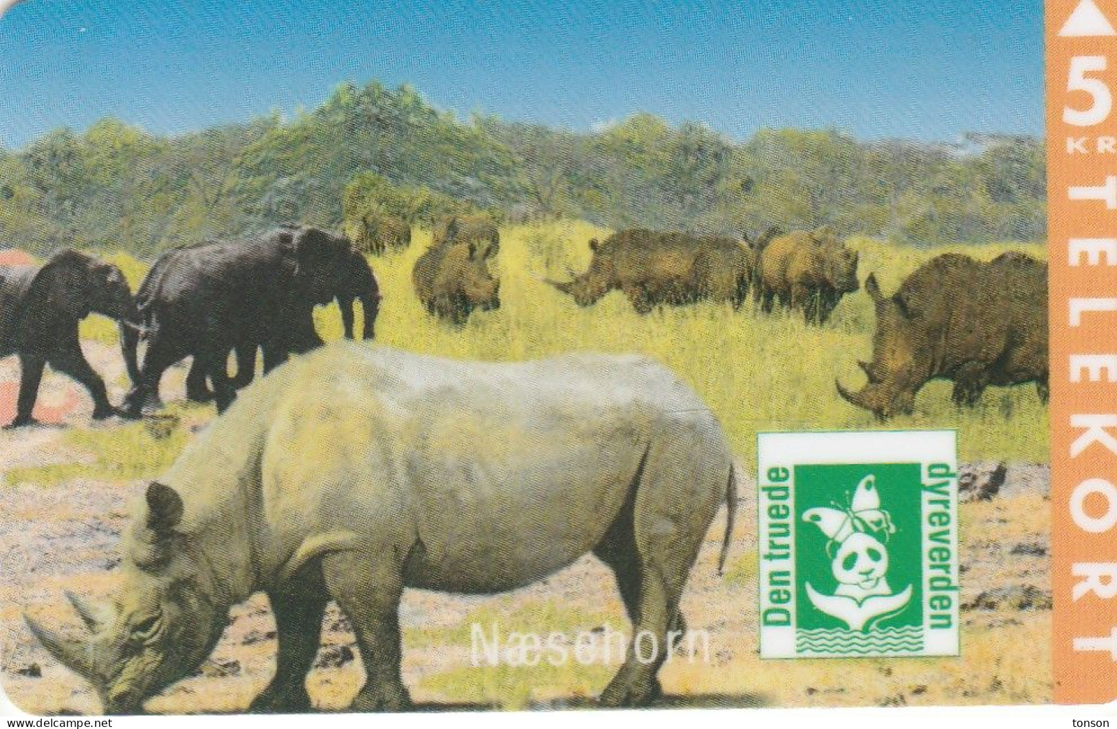 Denmark, KP 073, Rhinoceros (Part Of Puzzle 2/2), Mint Only 3500 Issued, 2 Scans. - Denmark