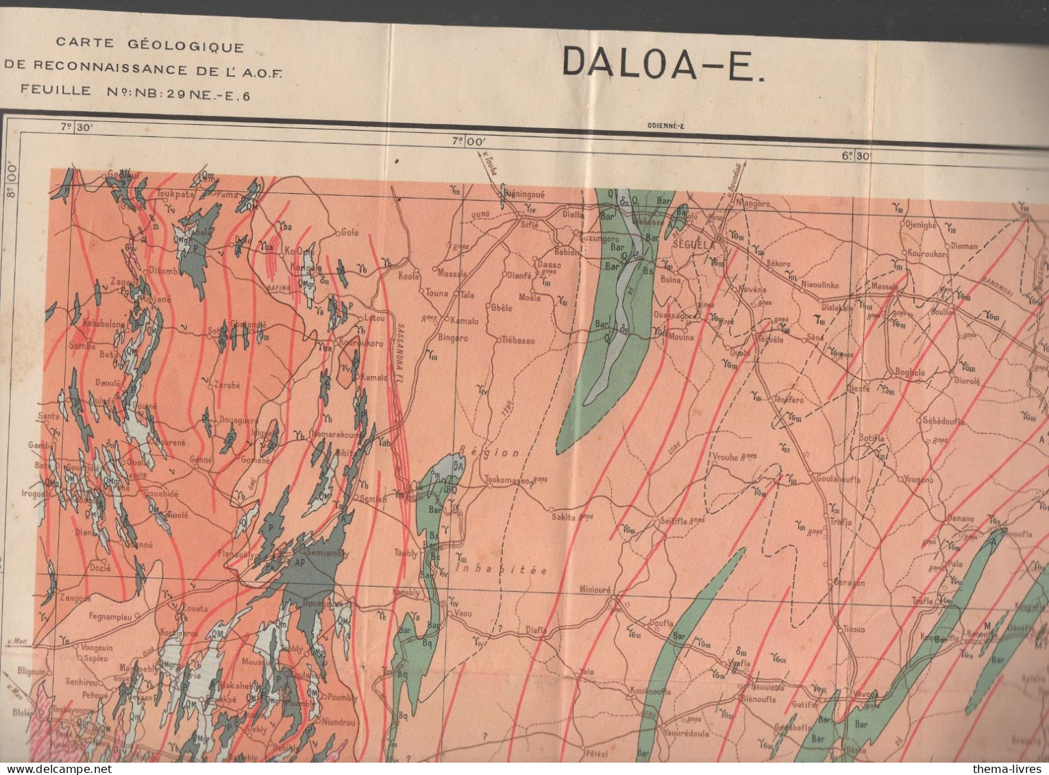 Daloa (cote D'ivoire) Carte Géologique 1/500000e  (CAT7195) - Andere & Zonder Classificatie