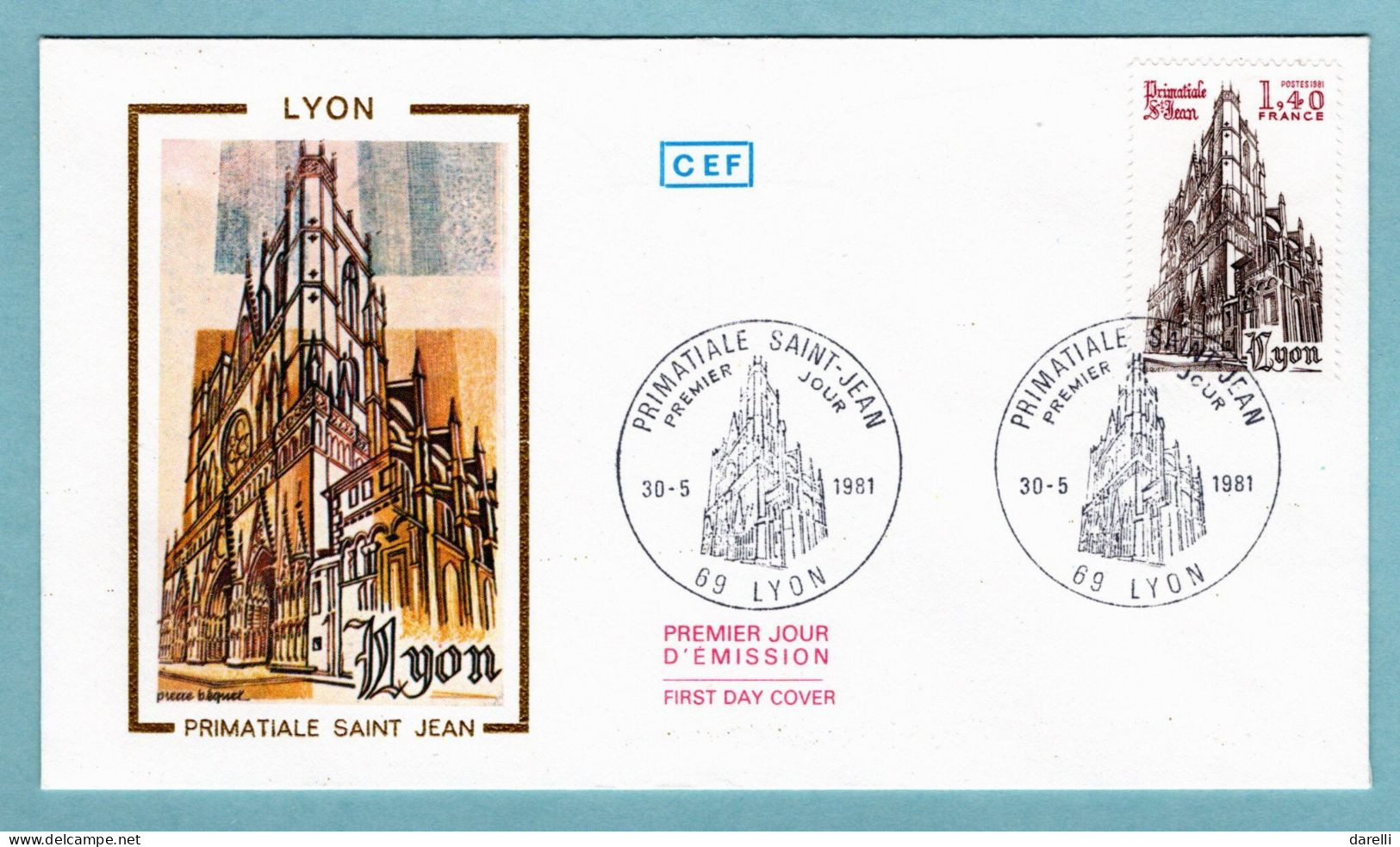 FDC France 1981 - Lyon - Cathédrale Saint Jean - YT 2132 - 69 Lyon - 1980-1989