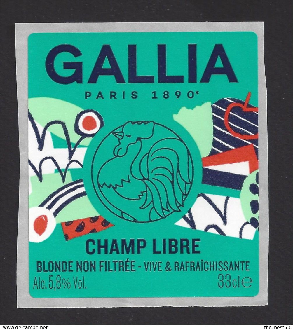 Etiquette De Bière Blonde  -  Champ Libre -  Brasserie Gallia  à  Paris (75) - Bière