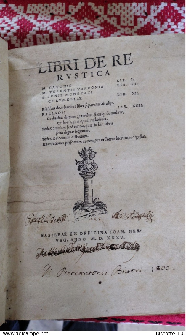 Libri De Re Rustica , Année 1535 . Latin . - Oude Boeken