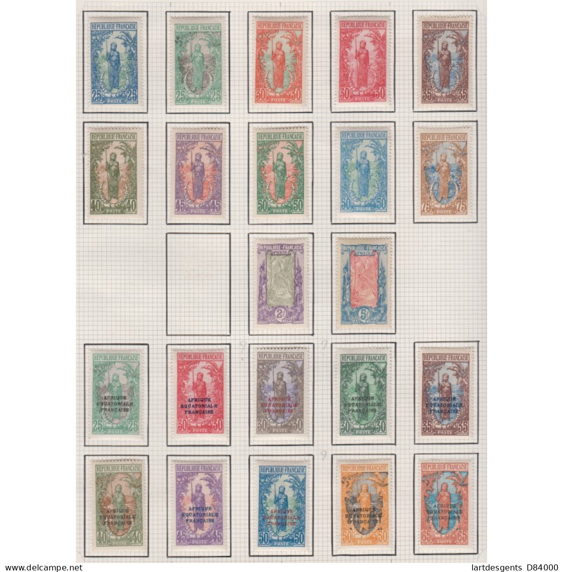 Moyen Congo Colonie Française - 22 Timbres Femme Bakalois Neufs 1907 à 1928, Lartdesgents.fr - Covers & Documents