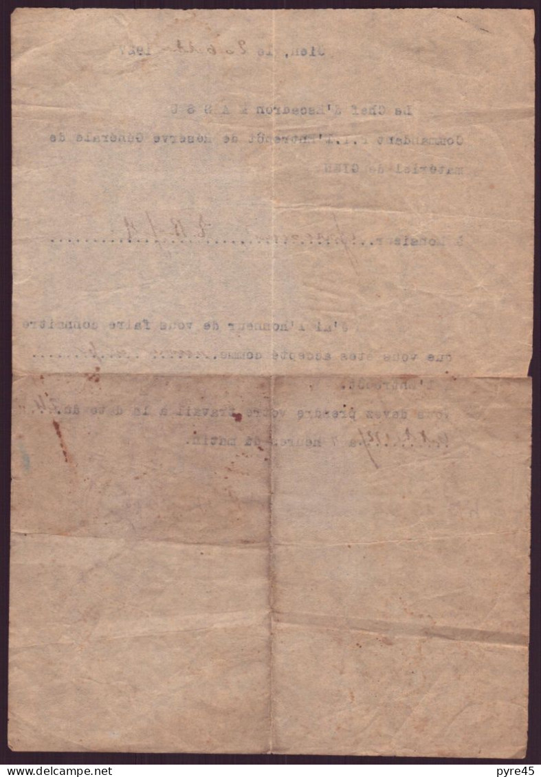 LETTRE DU 2 OCTOBRE 1927 A GIEN DU CHEF D ESCADRON MASSU ERGM - Documents