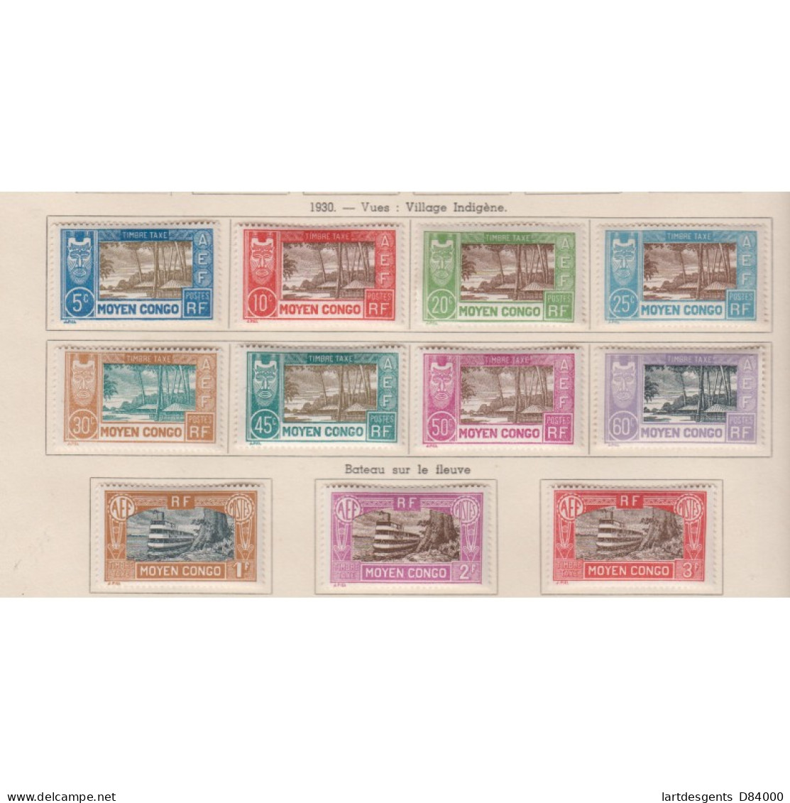 Moyen Congo 33 Timbres Taxes De 1928-1933 - N°1 à N°33 - Neufs*, Lartdesgents.fr - Cartas & Documentos