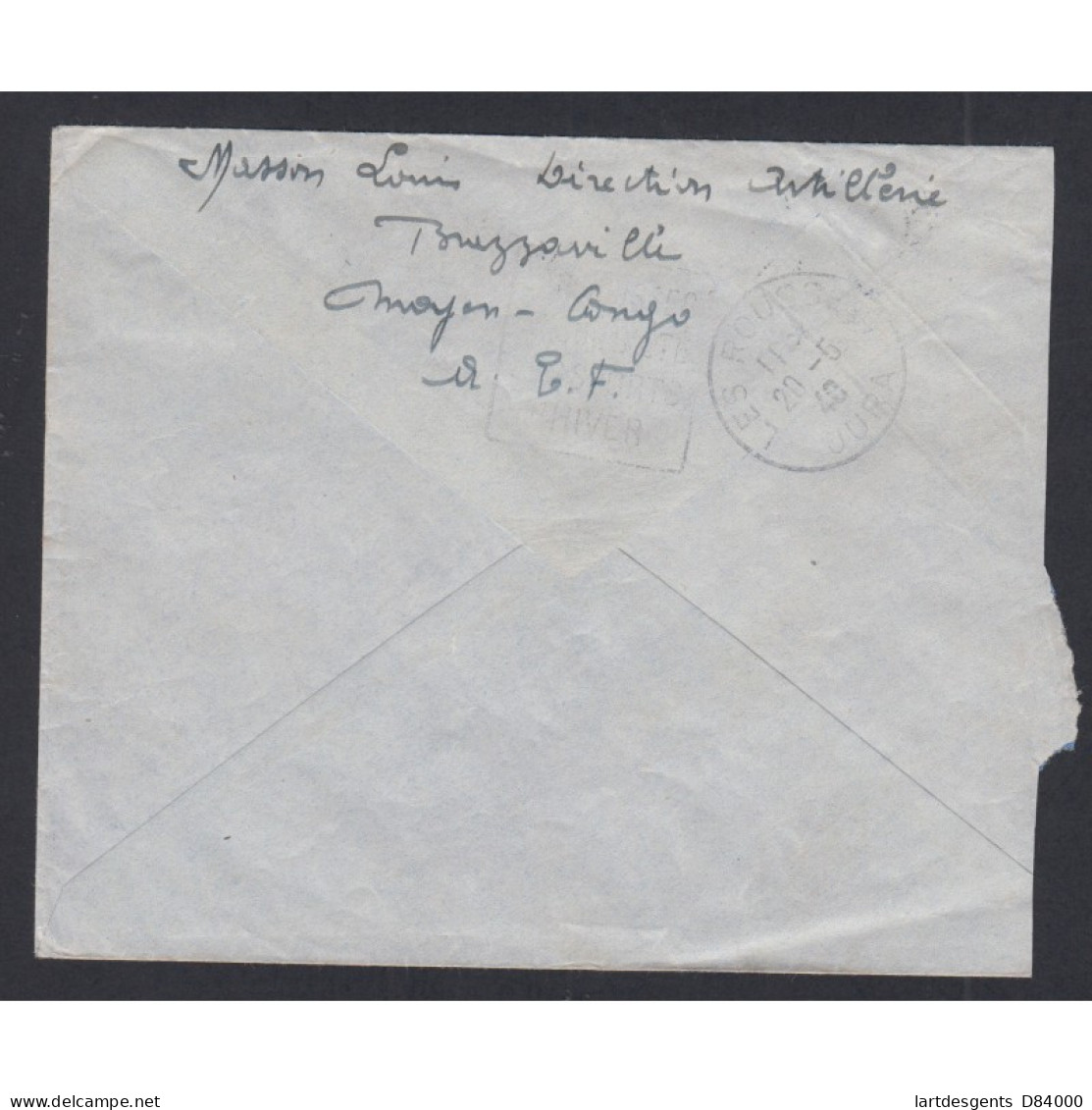 Colonies - Lettre Cachet Brazzaville Moyen Congo-  Contrôle Postale  1940, Lartdesgents.fr - Lettres & Documents