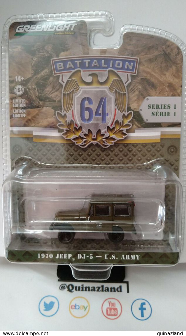 Greenlight Battalion 1970 Jeep DJ-5 U.S. Army Battalion 64 Series 1 Army (NG58) - Autres & Non Classés
