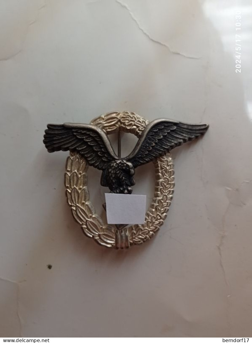 WW2 - REPRO LUFTWAFFE PILOT/OBSERVER'S BADGE - Alemania