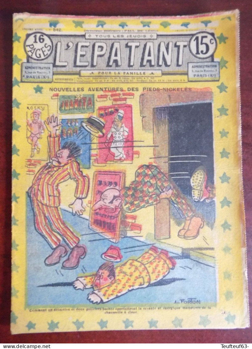 L'Epatant N° 542 Couv. Forton - Pieds Nickelés - Isidore Flapi Athlète... - Autre Magazines