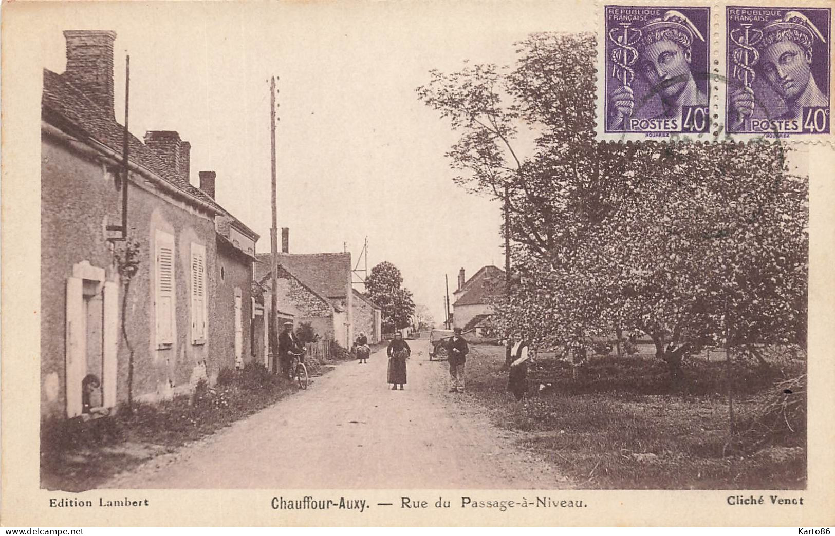 Chauffour Auxy * La Rue Du Passage à Niveau * Villageois - Sonstige & Ohne Zuordnung